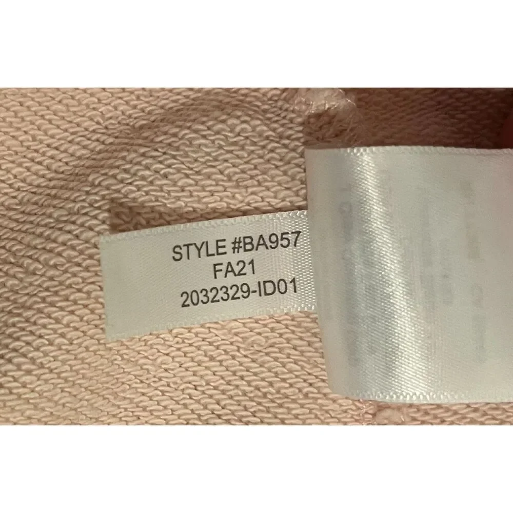 J CREW Original Cotton Terry Puff Sleeve Sweatshirt Dress PINK Sz M